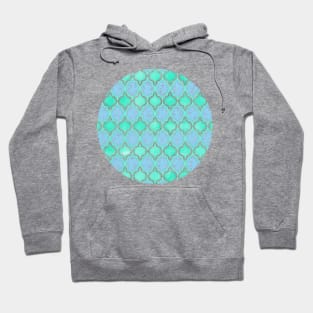 Moroccan Aqua Doodle pattern in mint green, blue & white Hoodie